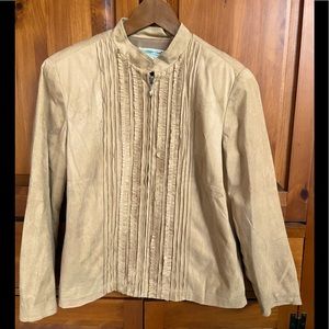Petite suede-look jacket